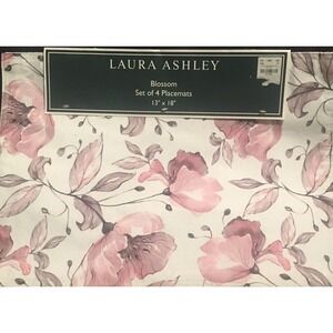 Laura Ashley Placemats Botanical Florals Set of 4 Cottagecore Shabby Chic 13x18